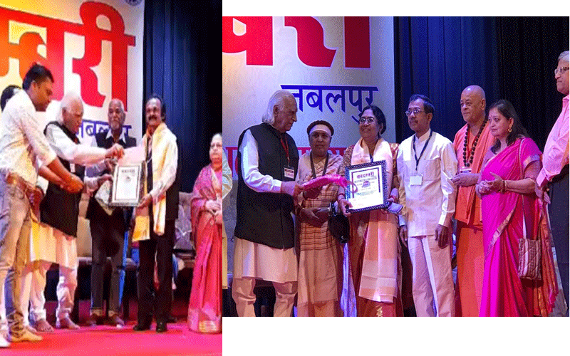 कादम्बरी जबलपुर संस्था: साहित्यकार डॉ टी श्रीलक्ष्मी और देवा प्रसाद मयला को राष्ट्रीय सम्मान प्रदान