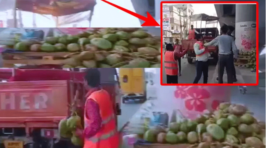 GHMC उठा ले गये नारियल बोंडा, नाराज व्यापारियों ने किया लाठी और पत्थरों से हमला, मामला दर्ज, तीन गिरफ्तार
