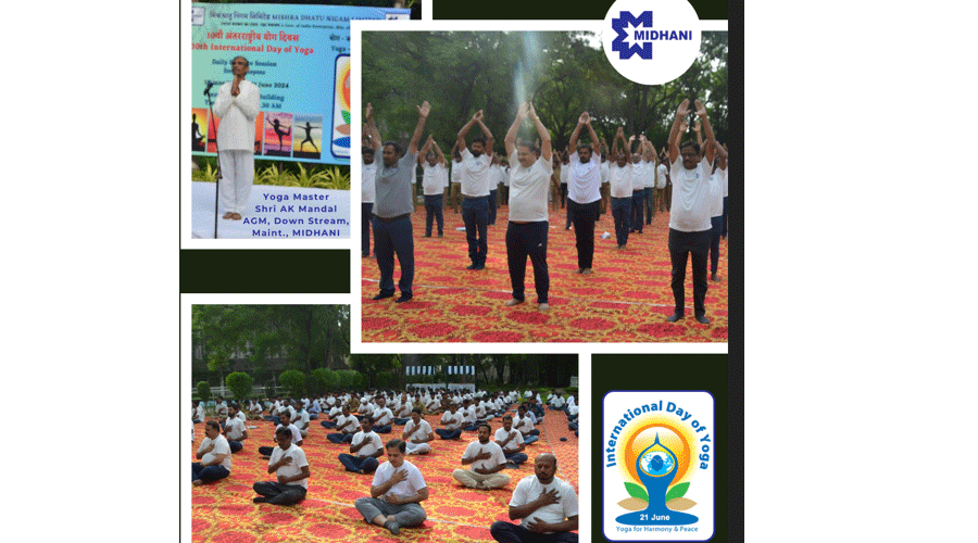 मिधानि में 10वां अंतरराष्ट्रीय योग दिवस, सीएमडी डॉ. संजय कुमार झा ने दिया उत्तम स्वस्थ का यह संदेश