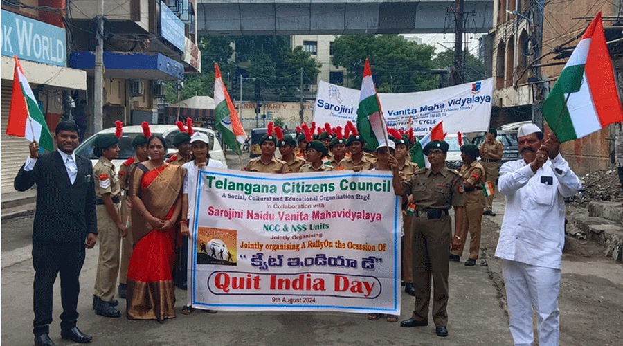 Huge Rally With Students Of NCC And NSS On The Occasion Of Quit India Day