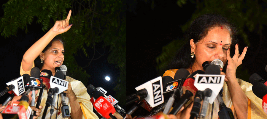 K Kavitha Release From Jail: “मैं केसीआर की बेटी हूं, तेलंगाना की बेटी हूं, गलत काम करने का सवाल ही नहीं”(भावुक फोटो)