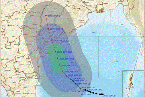 ‘मेंथा’ तूफान का उग्र रूप, आज रात करेगा तट पार, किसी भी हाल में बाहन नहीं निकलने की चेतावनी