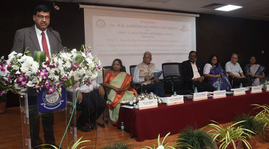 డా. బి. ఆర్. అంబేద్కర్ ఓపెన్ యూనివర్సిటీ లో ప్రొ. జి. రాంరెడ్డి 96వ జయంతి, ముఖ్య అతిథి మాట్లాడతూ… Prof G Ram Reddy’s 96th Birth Anniversary