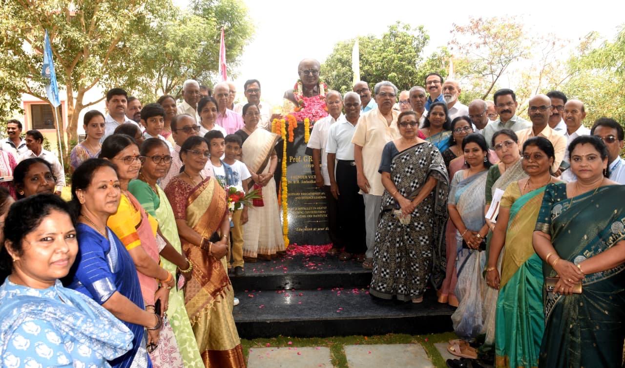All These Days+One Good Deed=Unveiled of Prof G Ram Reddy’s Statue at Dr B R Ambedkar Open University