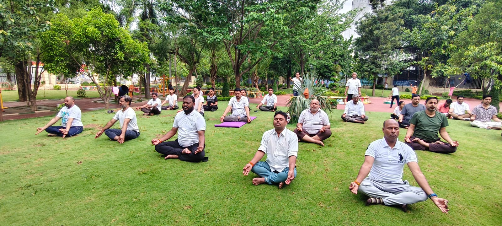 Bajrang Sena Telangana organized International Yoga Day Celebrations at Rani Park Koti